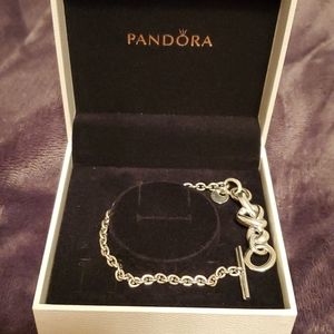 Pandora knotted heart t-bar bracelet
